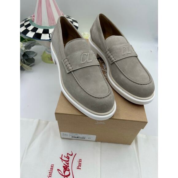 Men\'s Christian Louboutin URBINO monogram suede loafer size 44 made in Italy main image 7